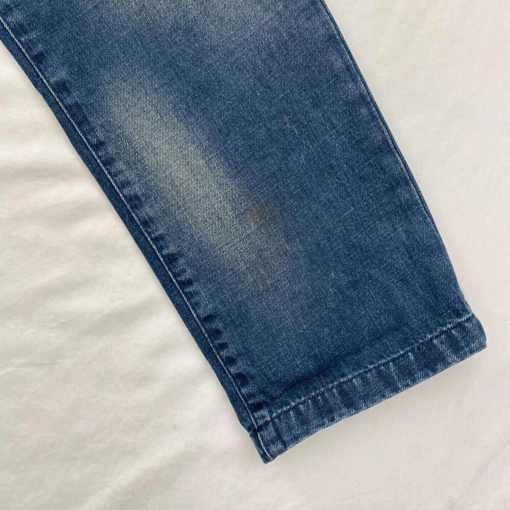 Zara Man Denim Overalls Mens Medium Blue Straight Leg Distressed Cotton Workwear - Picture 12 of 14